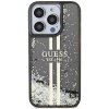 Guess GUHCP15LLFCSEGK iPhone 15 Pro 6.1 czarny/black hardcase Liquid Glitter Gold Stripes